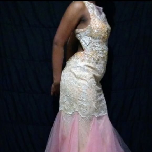 Backless Diamond/Crystal Embroidered Mermaid Wedding/Prom Dress - Picture 5 of 10